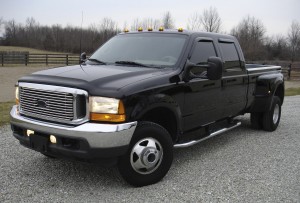 black truck with tinted side windows